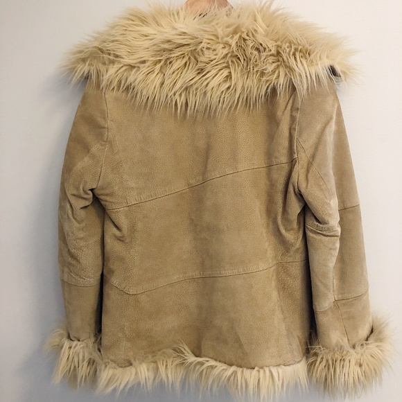 Marvin Richards Vintage Suede Faux Fur Boho Coat - Picture 5 of 7